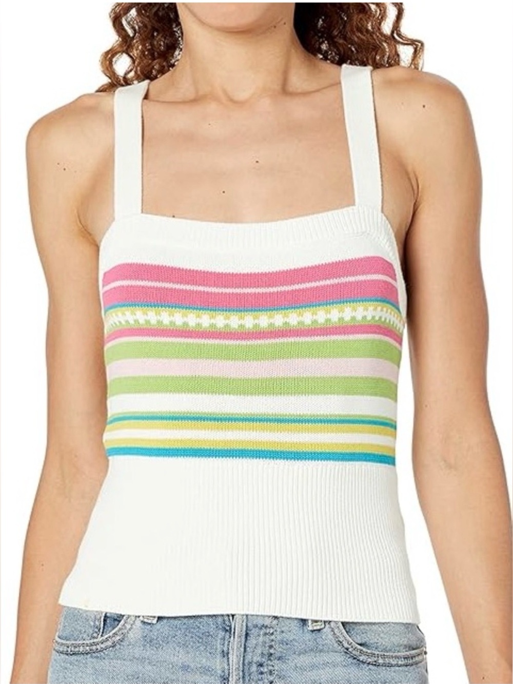 NWT Trina Turk Casady Stripe Sweater Cami Square Neck Tank Top